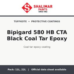 Shalimar Bipigard 580 HB CTA Black Coal Tar Epoxy - coal tar epoxy coating by Shalimar Paints, 22L, 11L pack