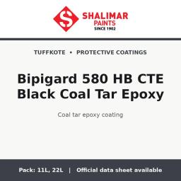 Shalimar Bipigard 580 HB CTE Black Coal Tar Epoxy - coal tar epoxy coating by Shalimar Paints, 22L, 11L pack