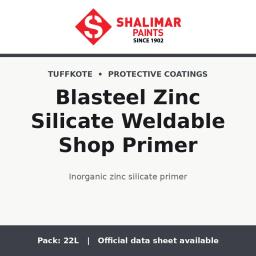 Shalimar Blasteel Zinc Silicate Weldable Shop Primer - inorganic zinc silicate primer by Shalimar Paints, 22L pack
