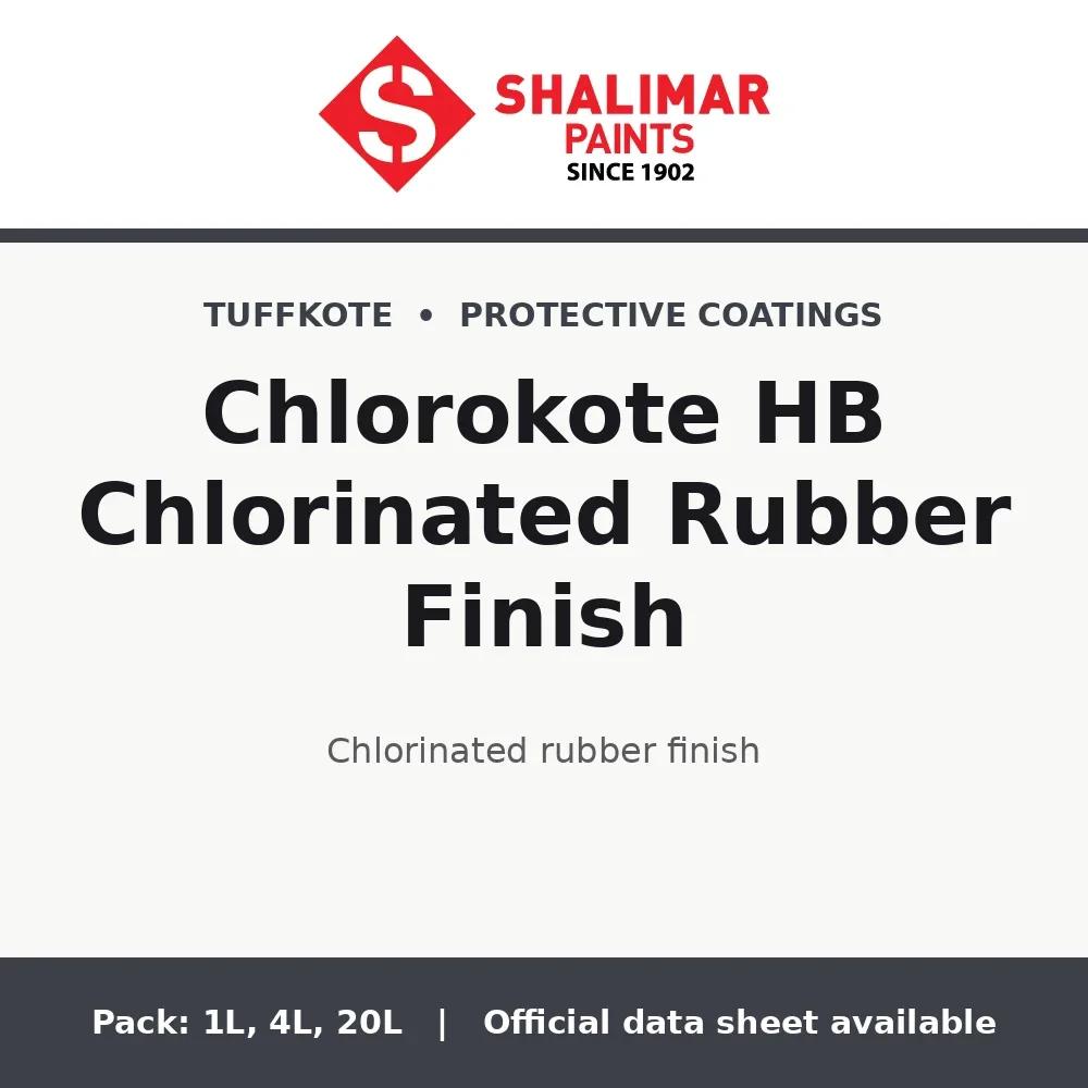 Shalimar Chlorokote HB Chlorinated Rubber Finish - chlorinated rubber finish by Shalimar Paints, 20L, 4L, 1L pack