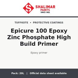 Shalimar Epicure 100 Epoxy Zinc Phosphate High Build Primer - epoxy primer by Shalimar Paints, 20L pack