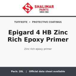 Shalimar Epigard 4 HB Zinc Rich Epoxy Primer - zinc rich epoxy primer by Shalimar Paints, 20L pack