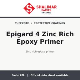 Shalimar Epigard 4 Zinc Rich Epoxy Primer - zinc rich epoxy primer by Shalimar Paints, 20L pack