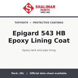 Shalimar Epigard 543 HB Epoxy Lining Coat - epoxy tank and pipe lining by Shalimar Paints, 20L pack