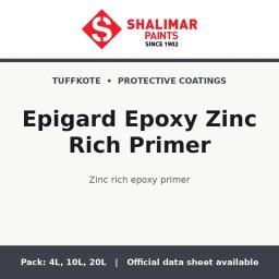 Shalimar Epigard Epoxy Zinc Rich Primer - zinc rich epoxy primer by Shalimar Paints, 20L, 10L, 4L pack