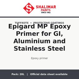 Shalimar Epigard MP Epoxy Primer for GI, Aluminium and Stainless Steel - epoxy primer by Shalimar Paints, 20L pack