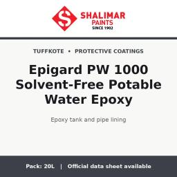 Shalimar Epigard PW 1000 Solvent-Free Potable Water Epoxy - epoxy tank and pipe lining by Shalimar Paints, 20L pack