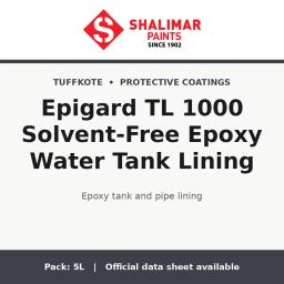 Shalimar Epigard TL 1000 Solvent-Free Epoxy Water Tank Lining - epoxy tank and pipe lining by Shalimar Paints, 5L pack