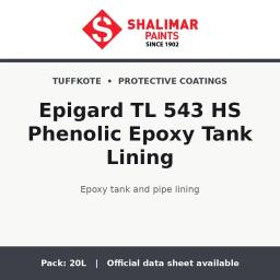 Shalimar Epigard TL 543 HS Phenolic Epoxy Tank Lining - epoxy tank and pipe lining by Shalimar Paints, 20L pack