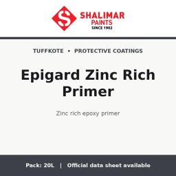 Shalimar Epigard Zinc Rich Primer - zinc rich epoxy primer by Shalimar Paints, 20L pack