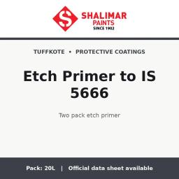 Shalimar Etch Primer to IS 5666 - two pack etch primer by Shalimar Paints, 20L pack