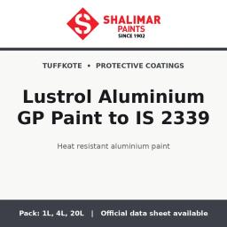 Shalimar Lustrol Aluminium GP Paint to IS 2339 - heat resistant aluminium paint by Shalimar Paints, 20L, 4L, 1L pack