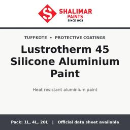 Shalimar Lustrotherm 45 Silicone Aluminium Paint - heat resistant aluminium paint by Shalimar Paints, 20L, 4L, 1L pack