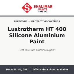 Shalimar Lustrotherm HT 400 Silicone Aluminium Paint - heat resistant aluminium paint by Shalimar Paints, 20L, 4L, 1L pack