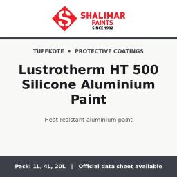 Shalimar Lustrotherm HT 500 Silicone Aluminium Paint - heat resistant aluminium paint by Shalimar Paints, 20L, 4L, 1L pack
