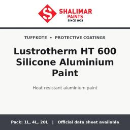 Shalimar Lustrotherm HT 600 Silicone Aluminium Paint - heat resistant aluminium paint by Shalimar Paints, 20L, 4L, 1L pack