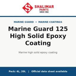 Shalimar Marine Guard 125 High Solid Epoxy Coating - marine high solid epoxy coating by Shalimar Paints, 20L, 4L pack