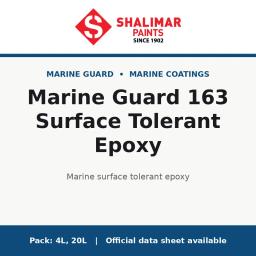 Shalimar Marine Guard 163 Surface Tolerant Epoxy - marine surface tolerant epoxy by Shalimar Paints, 20L, 4L pack