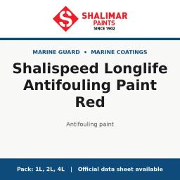 Shalimar Shalispeed Longlife Antifouling Paint Red - antifouling paint by Shalimar Paints, 4L, 2L, 1L pack