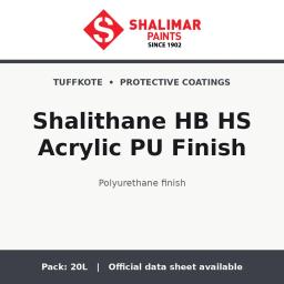 Shalimar Shalithane HB HS Acrylic PU Finish - polyurethane finish by Shalimar Paints, 20L pack