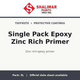 Shalimar Single Pack Epoxy Zinc Rich Primer - zinc rich epoxy primer by Shalimar Paints, 5L pack