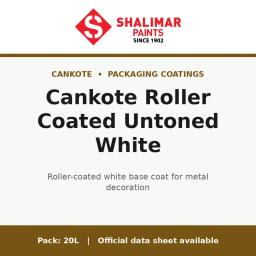 Shalimar Cankote Roller Coated Untoned White - roller-coated white base coat for metal decoration by Shalimar Paints, 20L pack