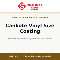 Shalimar Cankote Vinyl Size Coating - metal decoration coating for cans and closures by Shalimar Paints, 25L pack