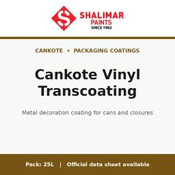 Shalimar Cankote Vinyl Transcoating - metal decoration coating for cans and closures by Shalimar Paints, 25L pack