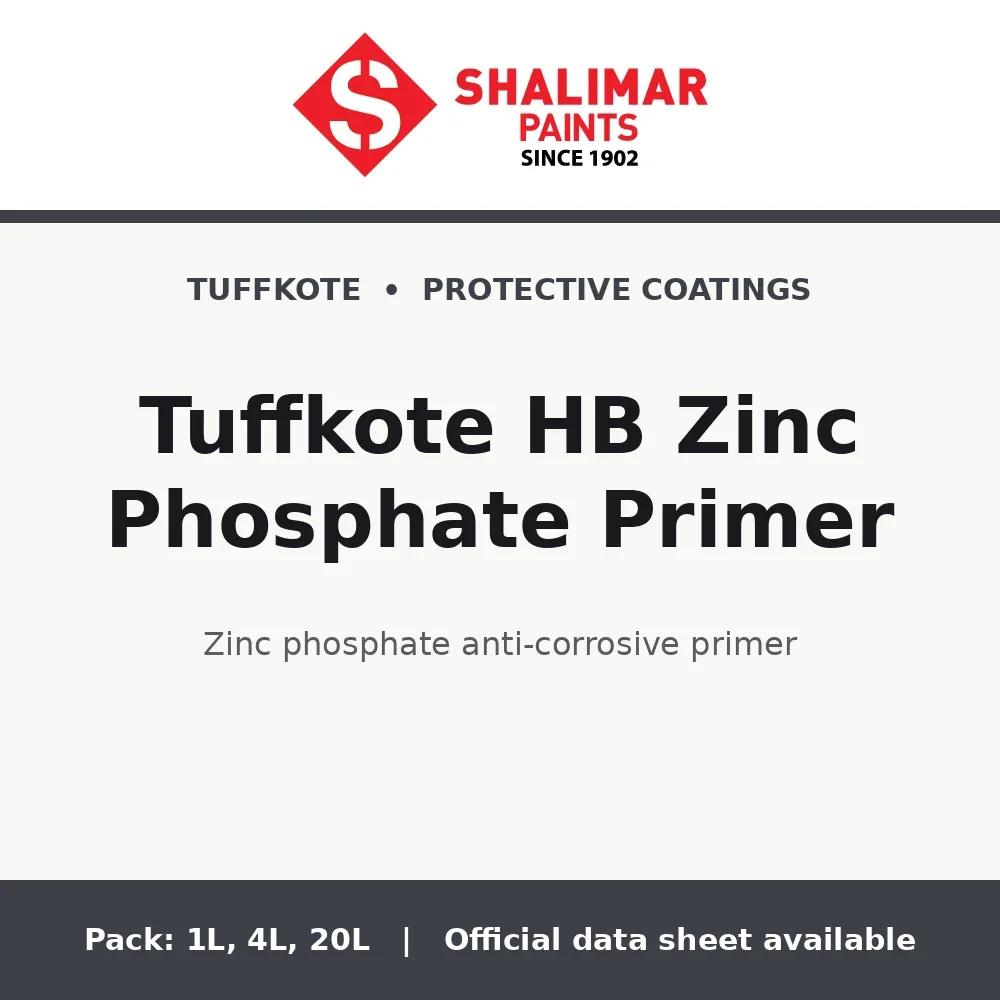 Shalimar Tuffkote HB Zinc Phosphate Primer - zinc phosphate anti-corrosive primer by Shalimar Paints, 20L, 4L, 1L pack