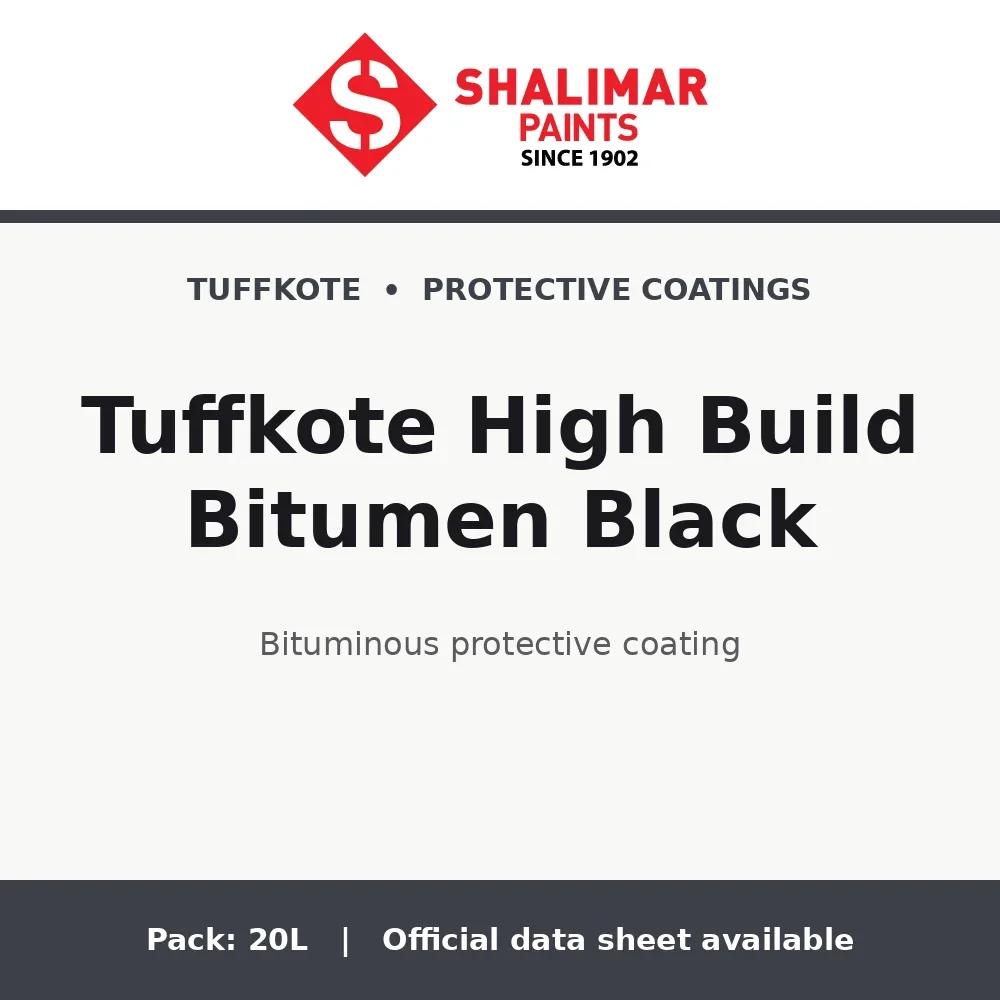 Shalimar Tuffkote High Build Bitumen Black - bituminous protective coating by Shalimar Paints, 20L pack