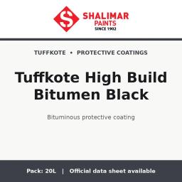 Shalimar Tuffkote High Build Bitumen Black - bituminous protective coating by Shalimar Paints, 20L pack