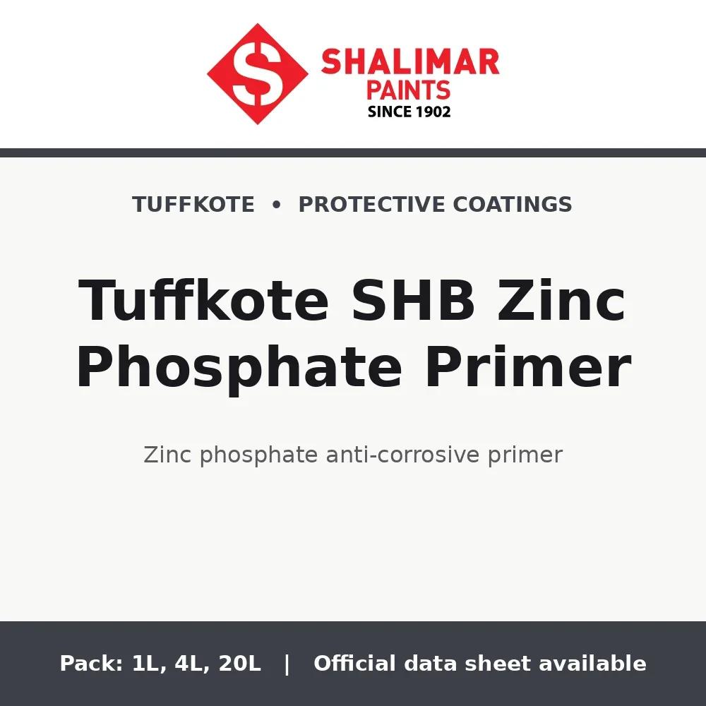 Shalimar Tuffkote SHB Zinc Phosphate Primer - zinc phosphate anti-corrosive primer by Shalimar Paints, 20L, 4L, 1L pack