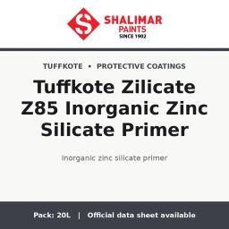 Shalimar Tuffkote Zilicate Z85 Inorganic Zinc Silicate Primer - inorganic zinc silicate primer by Shalimar Paints, 20L pack