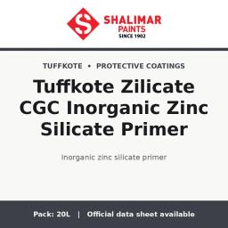 Shalimar Tuffkote Zilicate CGC Inorganic Zinc Silicate Primer - inorganic zinc silicate primer by Shalimar Paints, 20L pack