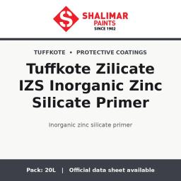 Shalimar Tuffkote Zilicate IZS Inorganic Zinc Silicate Primer - inorganic zinc silicate primer by Shalimar Paints, 20L pack