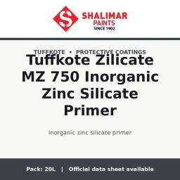 Shalimar Tuffkote Zilicate MZ 750 Inorganic Zinc Silicate Primer - inorganic zinc silicate primer by Shalimar Paints, 20L pack
