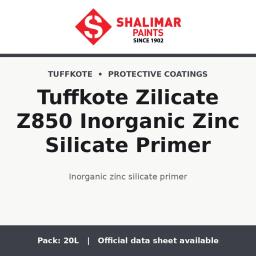 Shalimar Tuffkote Zilicate Z850 Inorganic Zinc Silicate Primer - inorganic zinc silicate primer by Shalimar Paints, 20L pack