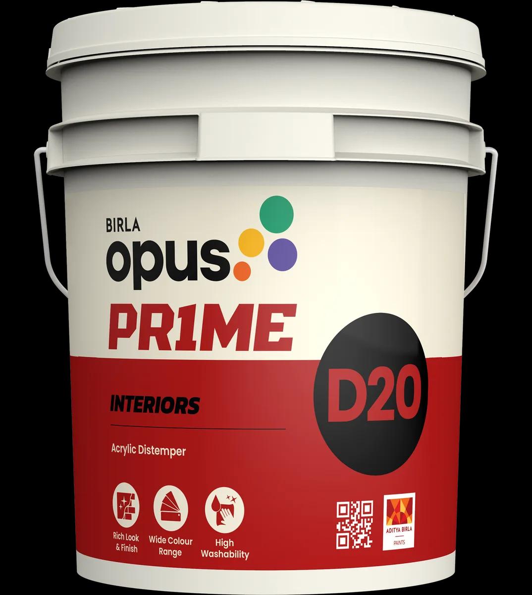 Birla Opus Prime D20 interior acrylic distemper 20kg bag