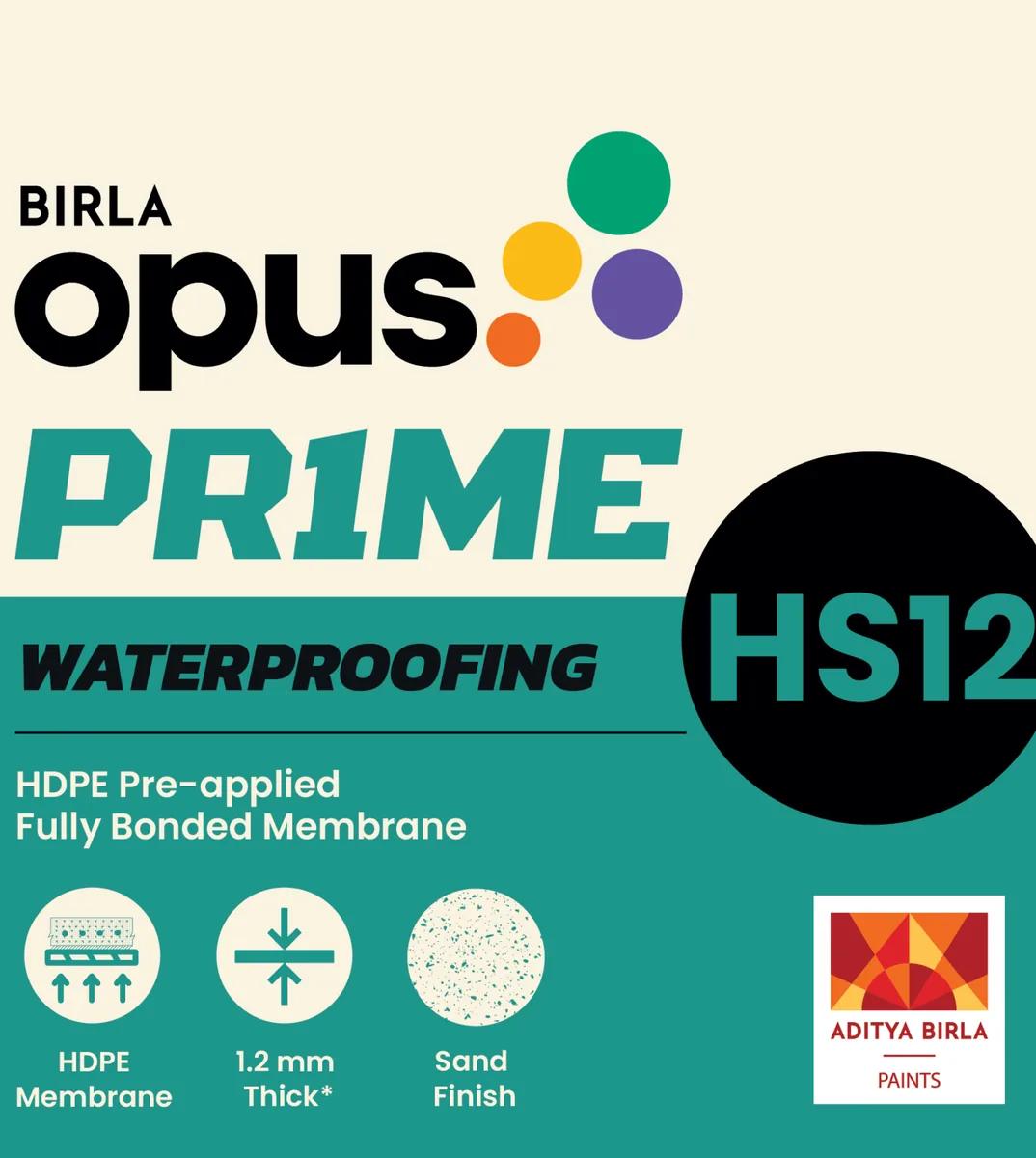 Birla Opus Prime HS12 Pre-applied Fully Bonded HDPE Membrane 1.2mm Sand Finish