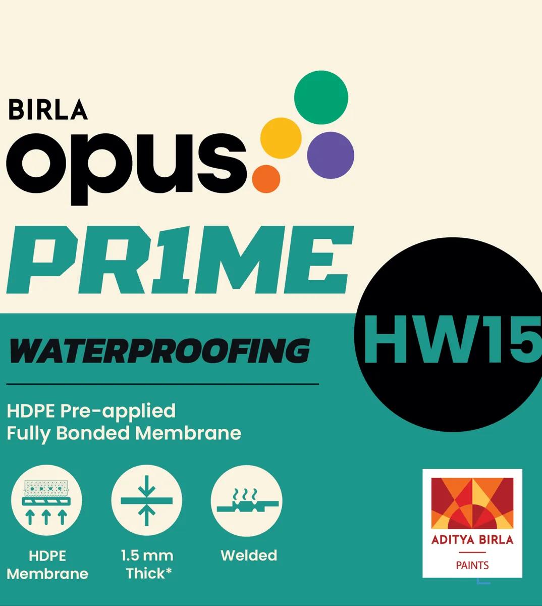 Birla Opus Prime HW15 Pre-applied Fully Bonded HDPE Membrane 1.5mm Sand Finish Weldable