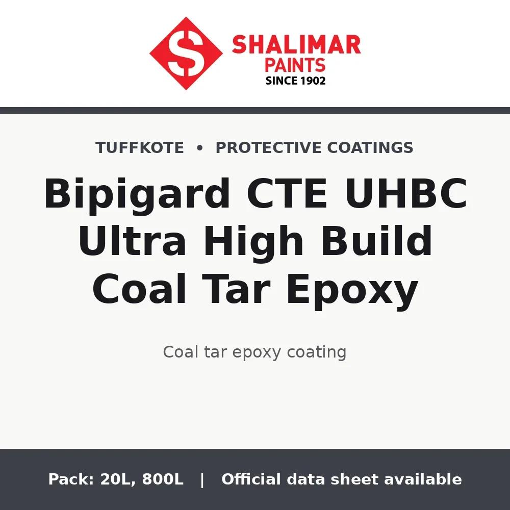 Shalimar Bipigard CTE UHBC Ultra High Build Coal Tar Epoxy - coal tar epoxy coating by Shalimar Paints, 800L, 20L pack