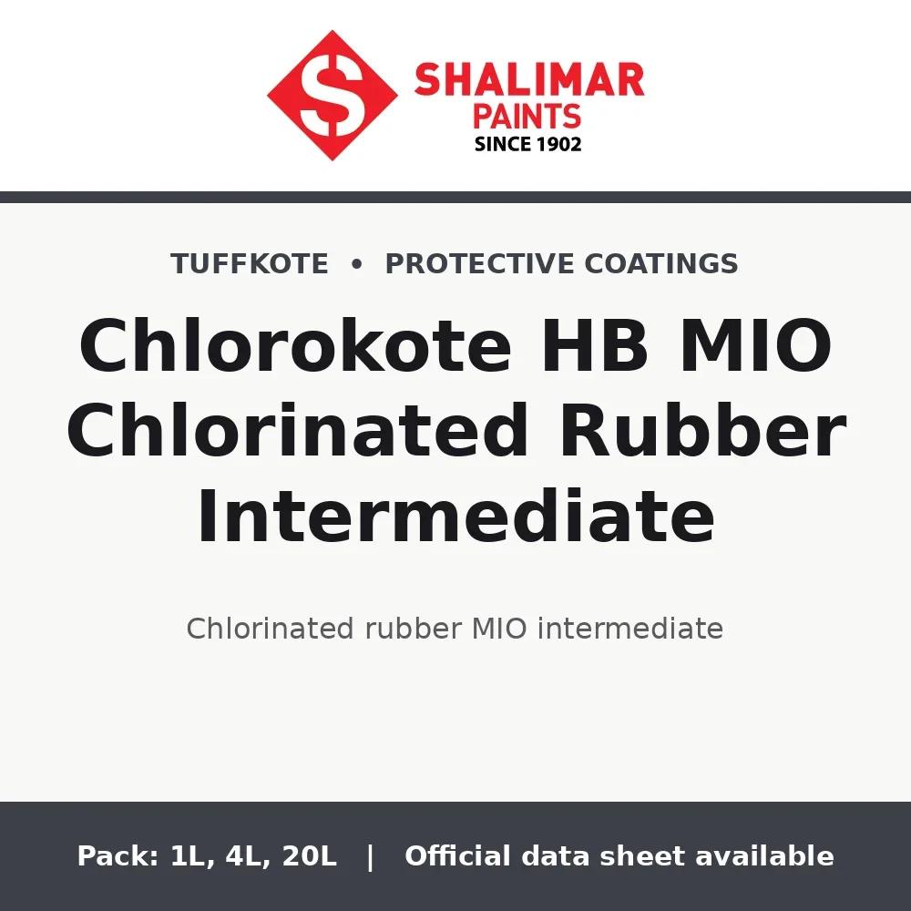 Shalimar Chlorokote HB MIO Chlorinated Rubber Intermediate - chlorinated rubber MIO intermediate by Shalimar Paints, 20L, 4L, 1L pack