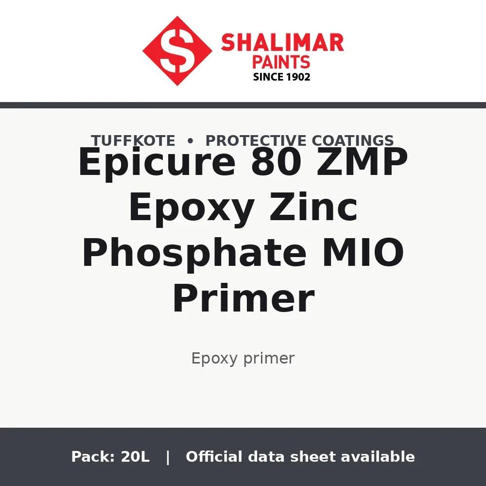 Shalimar Epicure 80 ZMP Epoxy Zinc Phosphate MIO Primer - epoxy primer by Shalimar Paints, 20L pack