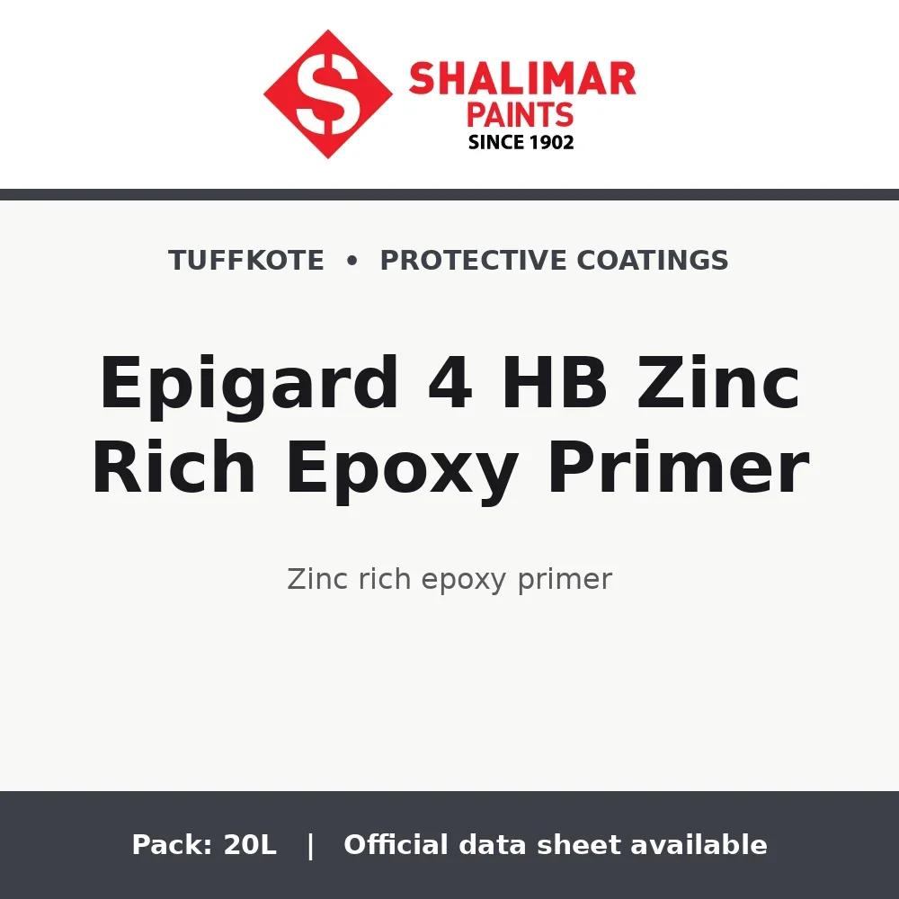 Shalimar Epigard 4 HB Zinc Rich Epoxy Primer - zinc rich epoxy primer by Shalimar Paints, 20L pack