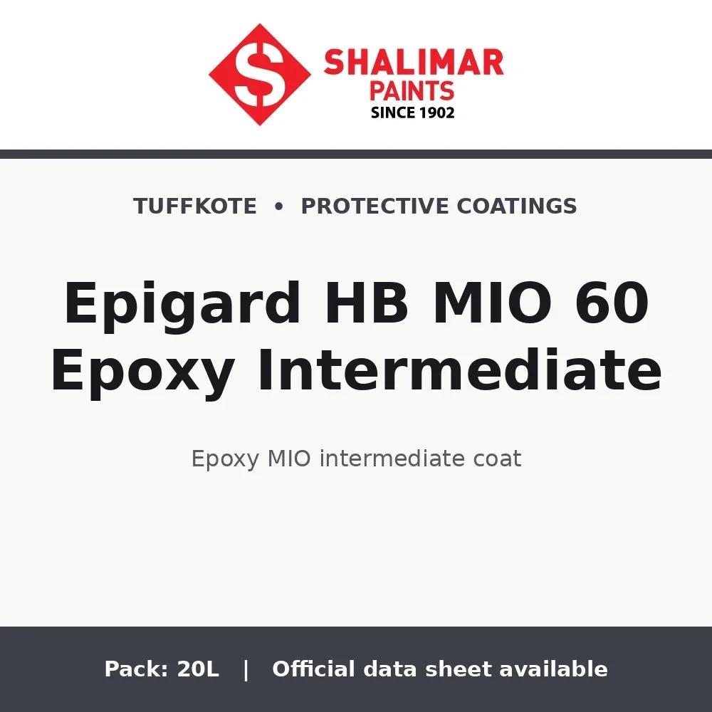 Shalimar Epigard HB MIO 60 Epoxy Intermediate - epoxy MIO intermediate coat by Shalimar Paints, 20L pack