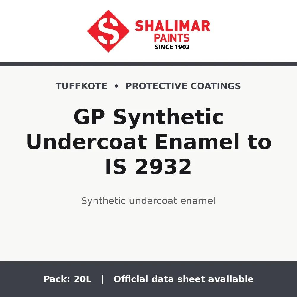 Shalimar GP Synthetic Undercoat Enamel to IS 2932 - synthetic undercoat enamel by Shalimar Paints, 20L pack