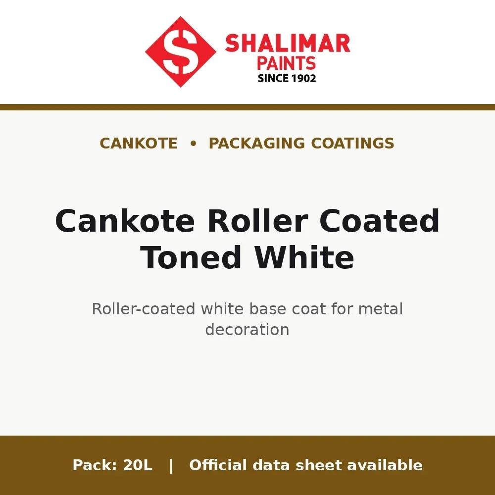 Shalimar Cankote Roller Coated Toned White - roller-coated white base coat for metal decoration by Shalimar Paints, 20L pack