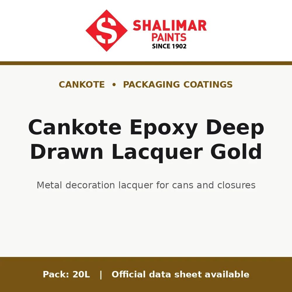 Shalimar Cankote Epoxy Deep Drawn Lacquer Gold - metal decoration lacquer for cans and closures by Shalimar Paints, 20L pack