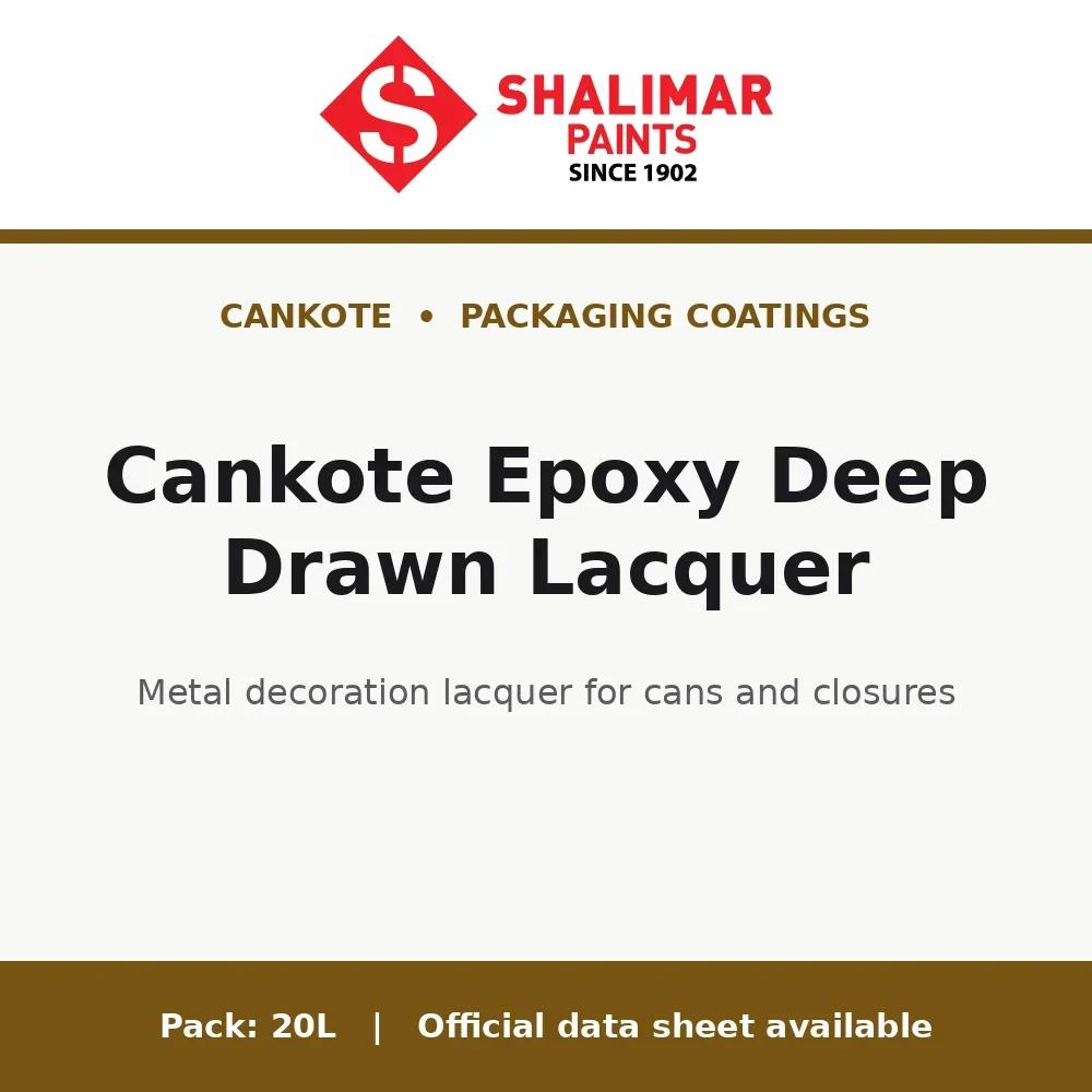Shalimar Cankote Epoxy Deep Drawn Lacquer - metal decoration lacquer for cans and closures by Shalimar Paints, 20L pack