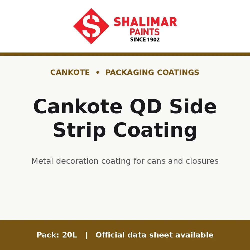 Shalimar Cankote QD Side Strip Coating - metal decoration coating for cans and closures by Shalimar Paints, 20L pack